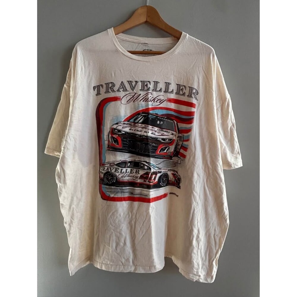 NASCAR Justin Allgaier #40 Traveller Whiskey T-Shirt JR Motorsports Cream 3XL